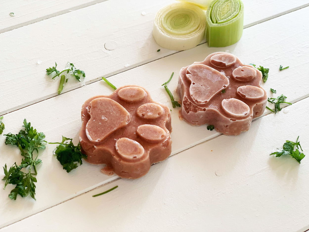 Leberwursteis Hunde Rezept